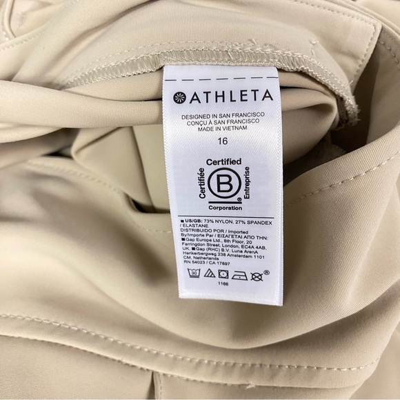 Athleta Stellar Wide Crop Size 16 Cream Tan #533534 - Picture 5 of 14